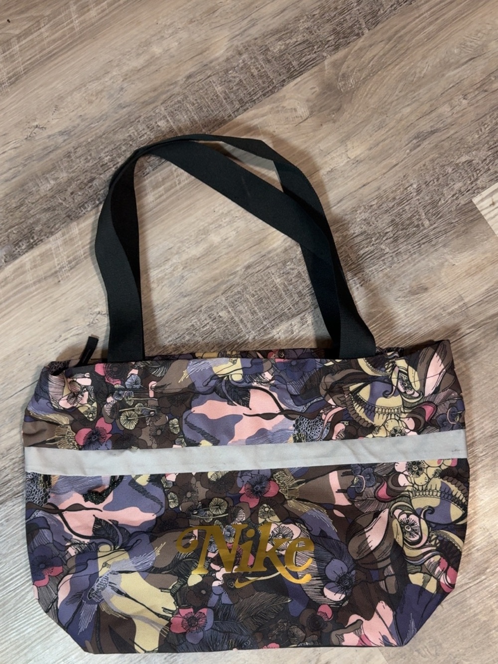 Nike Floral Print Tote in Black, Purple, Pink, Cream